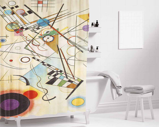 Kandinsky Composition Viii Bathroom Shower Curtain Fabric Waterproof | 66 X 72 Inch