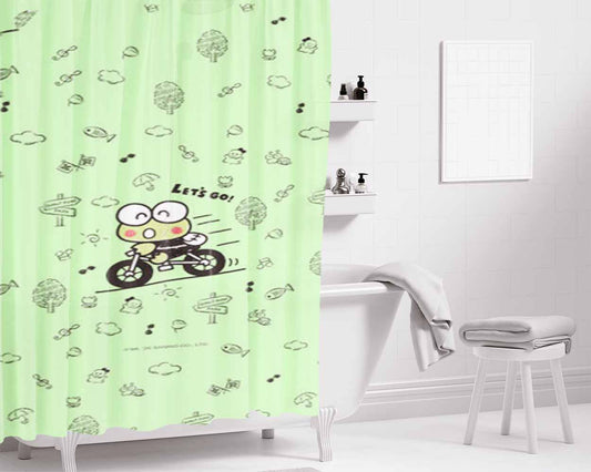 Keroppi Bathroom Shower Curtain Fabric Waterproof | 66 X 72 Inch