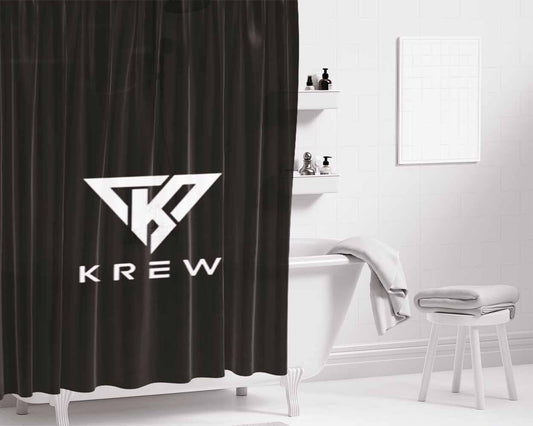 Krew Logo Bathroom Shower Curtain Fabric Waterproof | 66 X 72 Inch