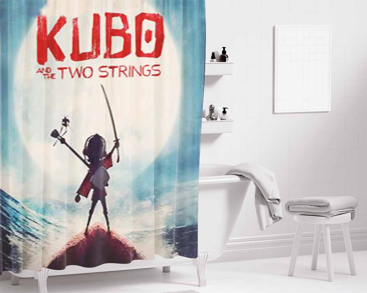Kubo And The Two String Bathroom Shower Curtain Fabric Waterproof | 66 X 72 Inch