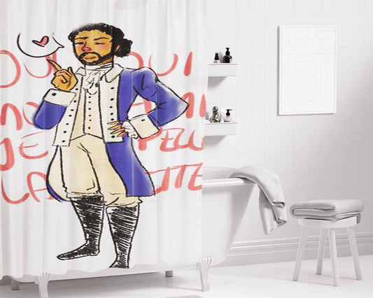 Lafayette Hamilton Bathroom Shower Curtain Fabric Waterproof | 66 X 72 Inch