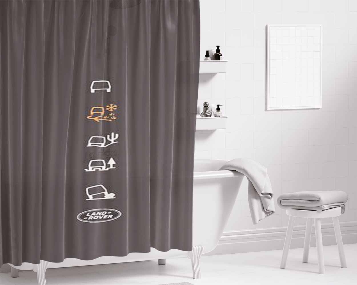 Land Rover Icon Bathroom Shower Curtain Fabric Waterproof | 66 X 72 Inch