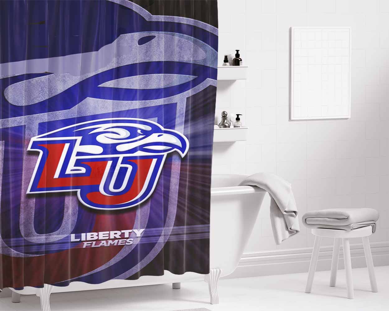 Liberty Flames Bathroom Shower Curtain Fabric Waterproof | 66 X 72 Inch