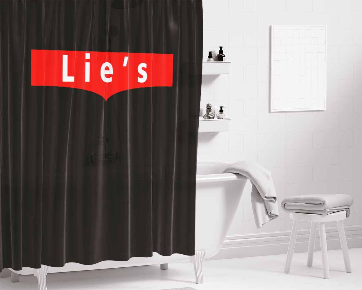 Lies Strauss Levis Brand Bathroom Shower Curtain Fabric Waterproof | 66 X 72 Inch