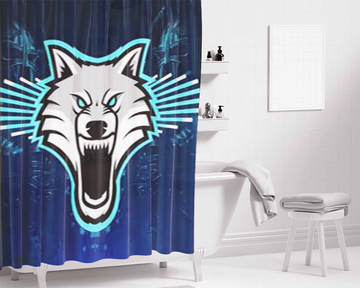 Lights Out Logo Bathroom Shower Curtain Fabric Waterproof | 66 X 72 Inch