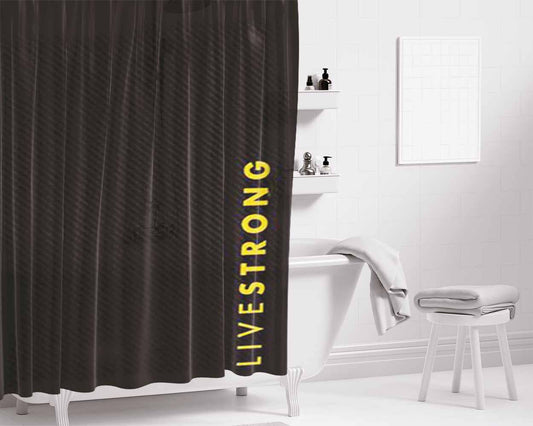 Livestrong Carbon Pattern Bathroom Shower Curtain Fabric Waterproof | 66 X 72 Inch