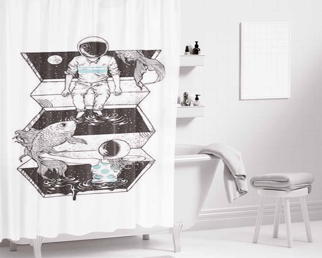 Logic Means Nothing Bathroom Shower Curtain Fabric Waterproof | 66 X 72 Inch