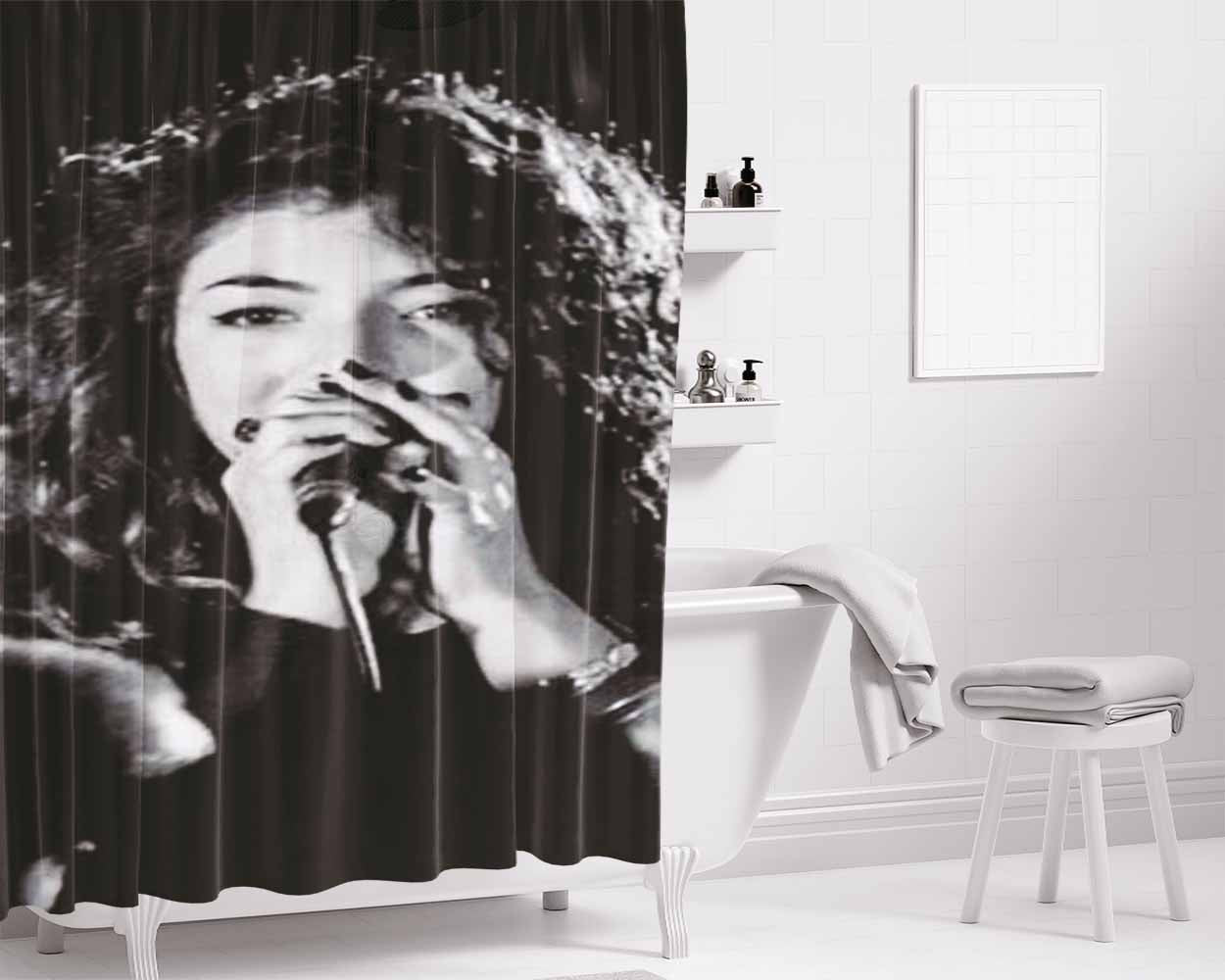 Lorde Singing Bathroom Shower Curtain Fabric Waterproof | 66 X 72 Inch