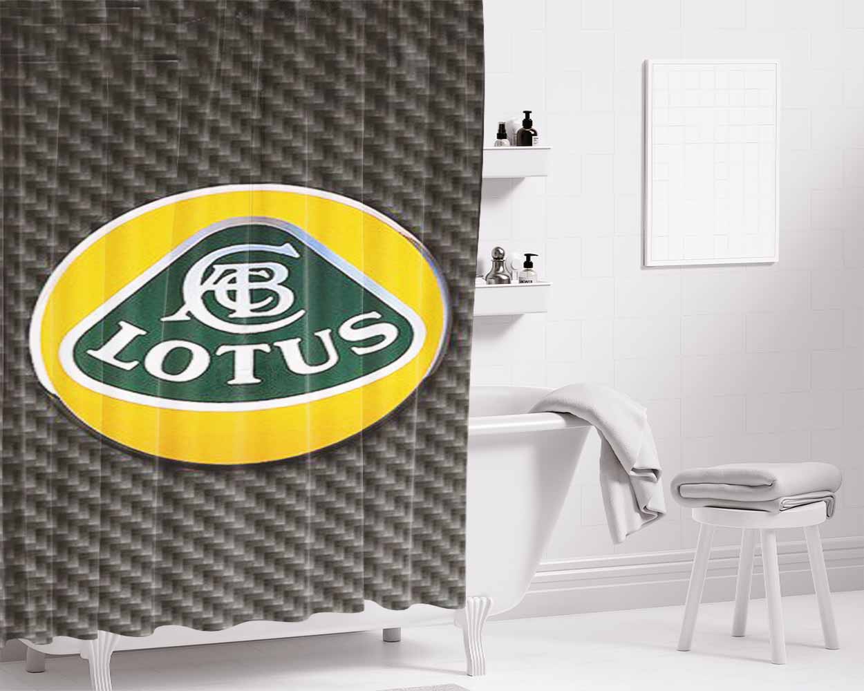 Lotus F1 Racing Team Bathroom Shower Curtain Fabric Waterproof | 66 X 72 Inch