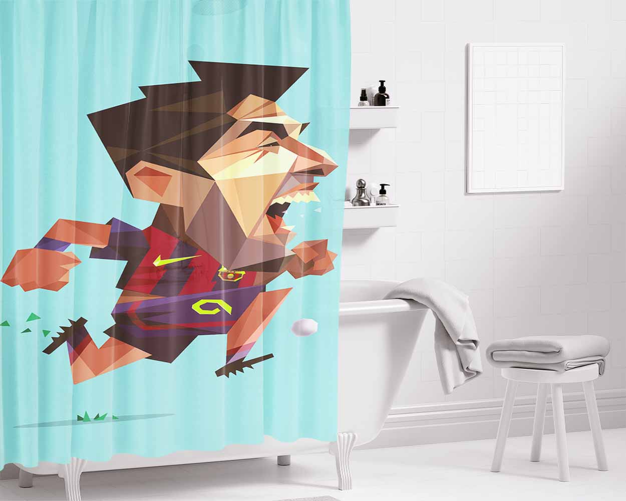 Luis Suarez Bathroom Shower Curtain Fabric Waterproof | 66 X 72 Inch