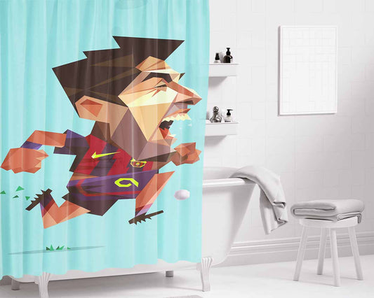 Luis Suarez Bathroom Shower Curtain Fabric Waterproof | 66 X 72 Inch