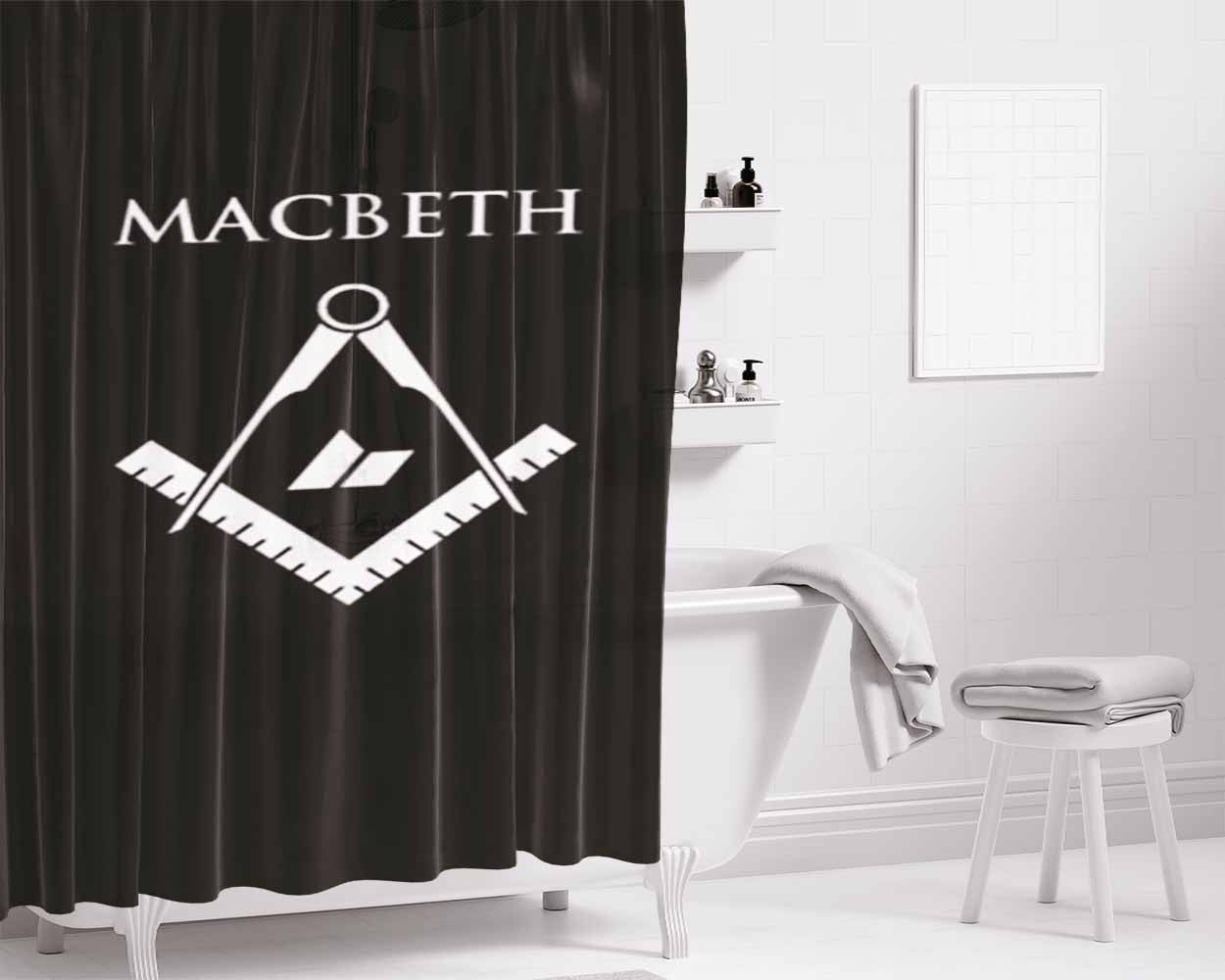 Macbeth Logo Bathroom Shower Curtain Fabric Waterproof | 66 X 72 Inch