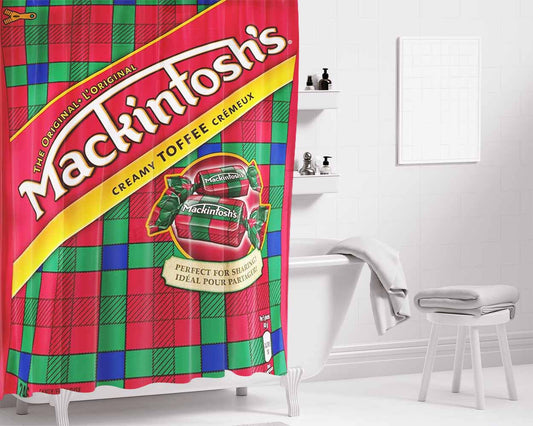 Mackintosh Toffee Pieces Candy Bathroom Shower Curtain Fabric Waterproof | 66 X 72 Inch