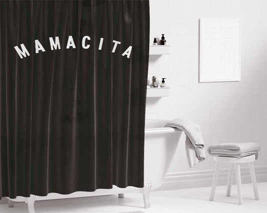 Mamacita Gifts For Mom Life Bathroom Shower Curtain Fabric Waterproof | 66 X 72 Inch