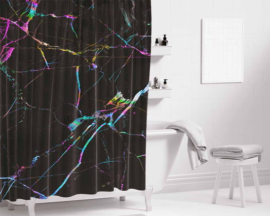 Marble Hologram Bathroom Shower Curtain Fabric Waterproof | 66 X 72 Inch