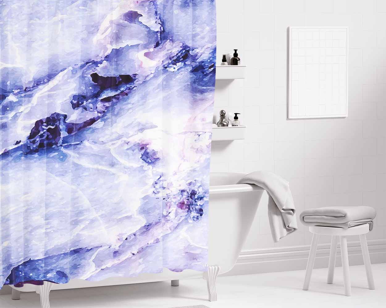 Marble Bathroom Shower Curtain Fabric Waterproof | 66 X 72 Inch