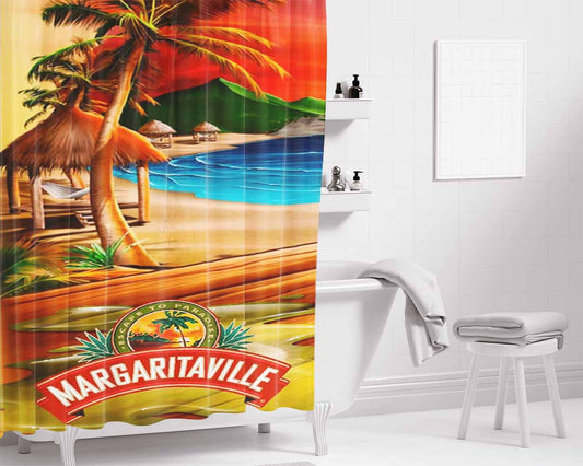 Margaritaville Bathroom Shower Curtain Fabric Waterproof | 66 X 72 Inch