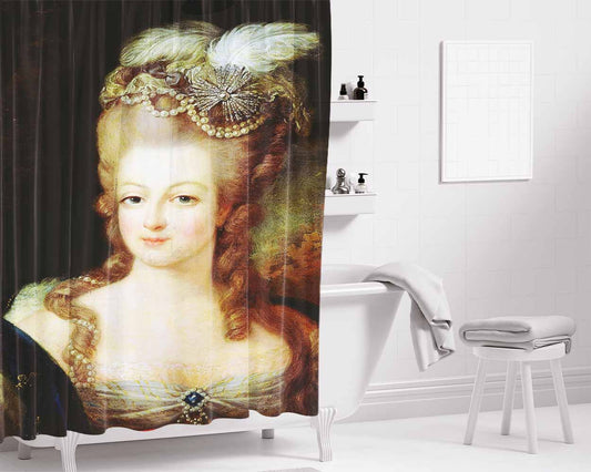 Marie Antoinette Bathroom Shower Curtain Fabric Waterproof | 66 X 72 Inch