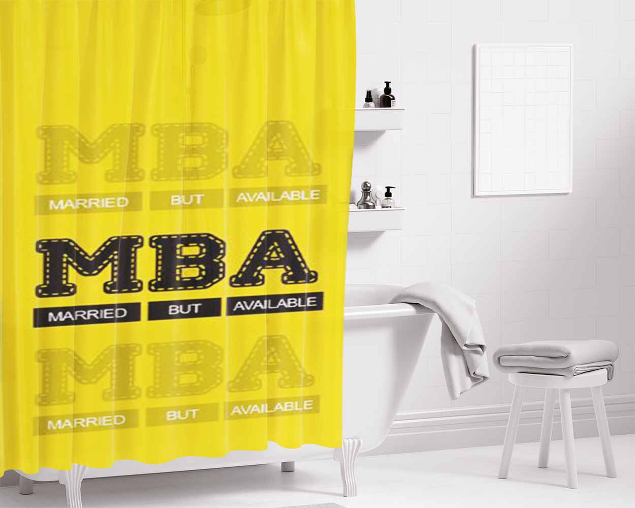 Married But Available Bathroom Shower Curtain Fabric Waterproof | 66 X 72 Inch