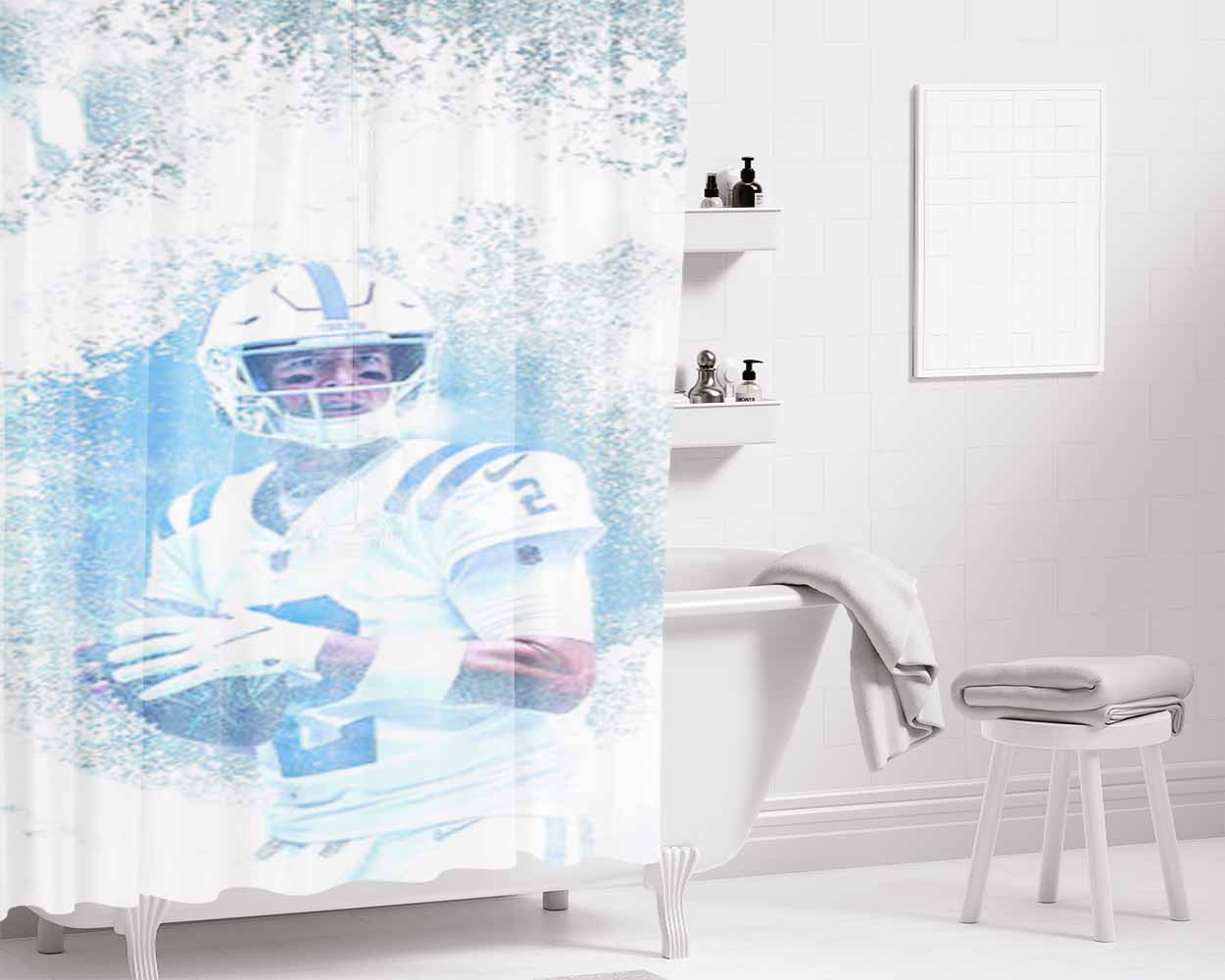 Matt Ryan Indianapolis Colts Bathroom Shower Curtain Fabric Waterproof | 66 X 72 Inch