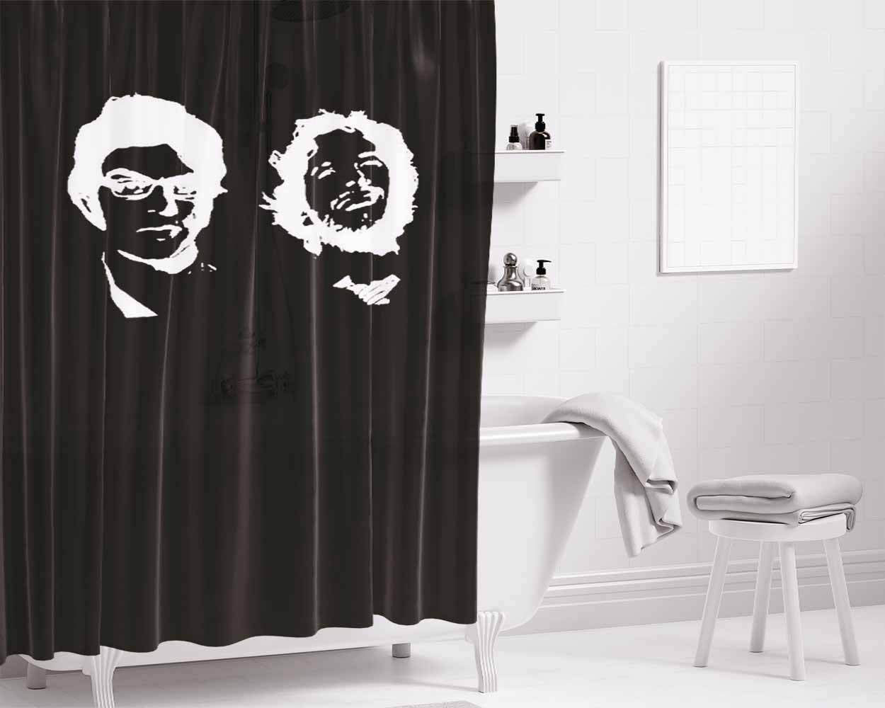 Mc Kenzie And Jemaine Clement Folk Bathroom Shower Curtain Fabric Waterproof | 66 X 72 Inch