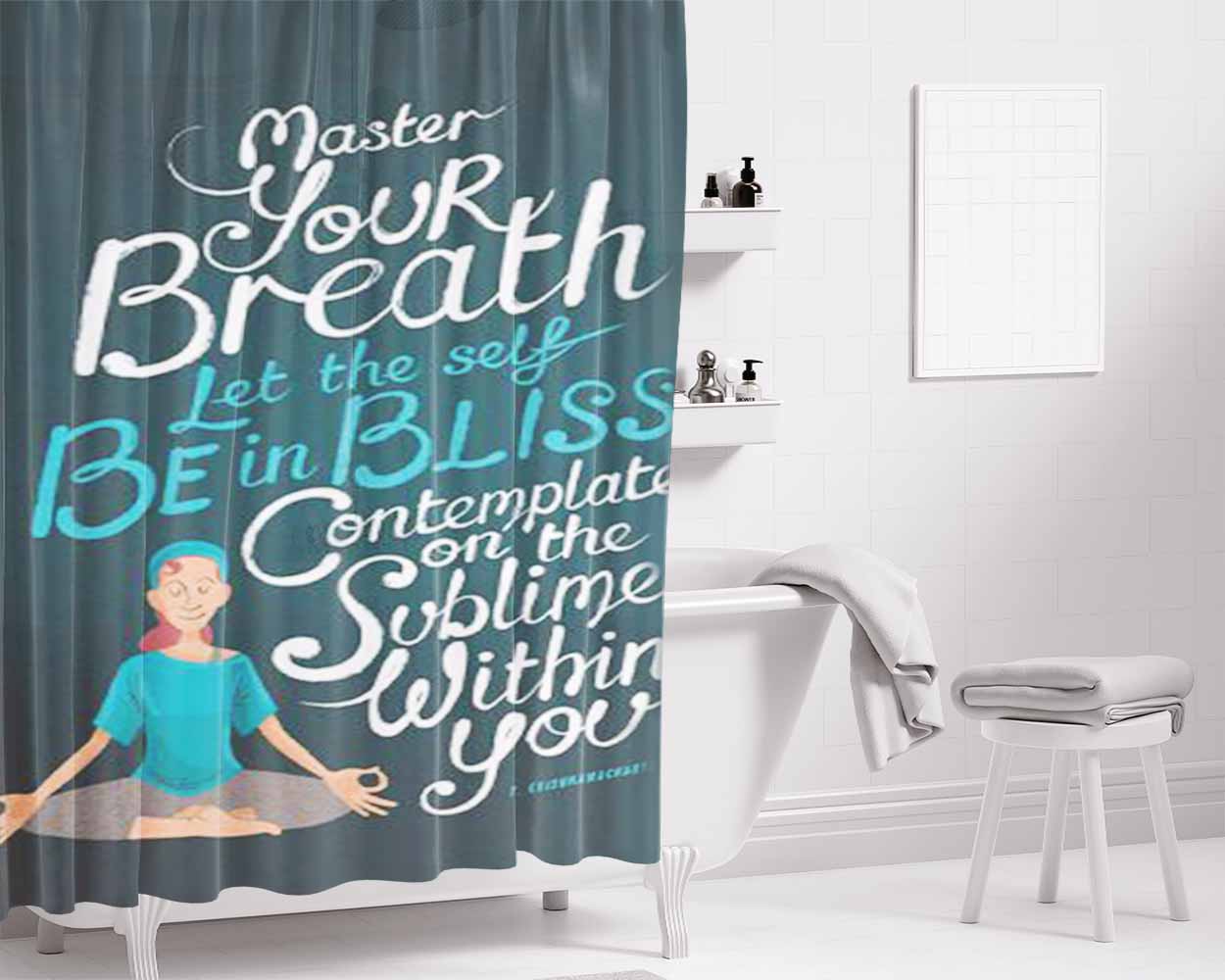 Meteor Rain Bathroom Shower Curtain Fabric Waterproof | 66 X 72 Inch