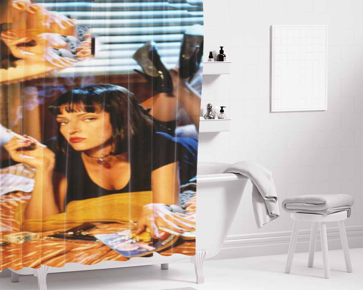 Mia Wallace Bathroom Shower Curtain Fabric Waterproof | 66 X 72 Inch
