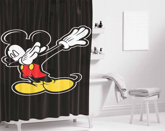 Mickey Keep Dabs Style On The Bathroom Shower Curtain Fabric Waterproof | 66 X 72 Inch