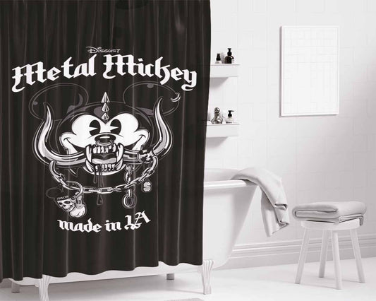 Mickey Motohead Metal Ca Bathroom Shower Curtain Fabric Waterproof | 66 X 72 Inch