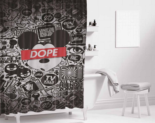 Mickey Mouse Dope Bathroom Shower Curtain Fabric Waterproof | 66 X 72 Inch