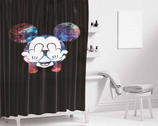 Mickey Mouse Galaxy Bathroom Shower Curtain Fabric Waterproof | 66 X 72 Inch