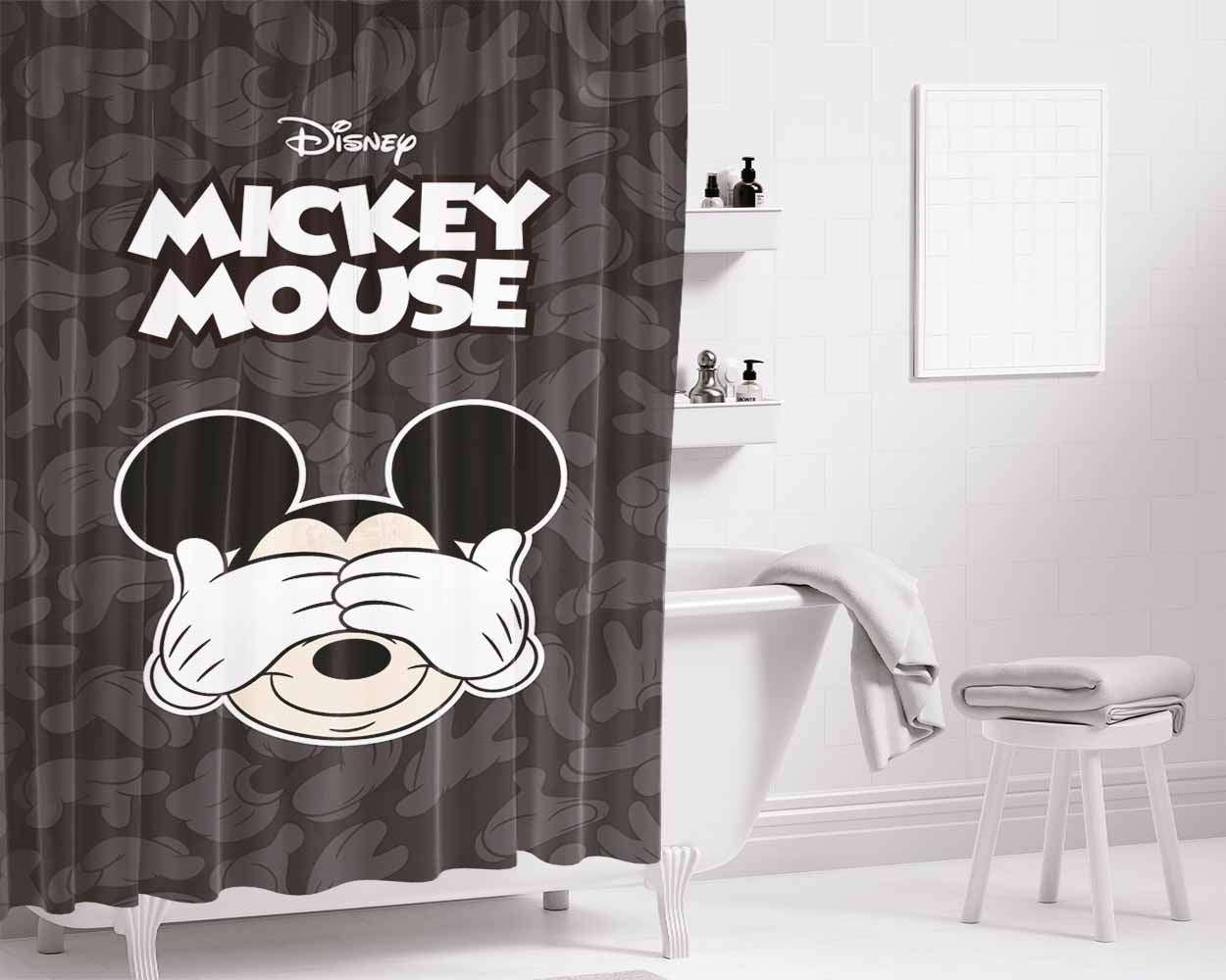 Mickey Mouse H Bathroom Shower Curtain Fabric Waterproof | 66 X 72 Inch