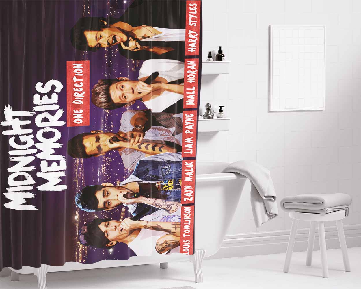 Midnight Memories Bathroom Shower Curtain Fabric Waterproof | 66 X 72 Inch
