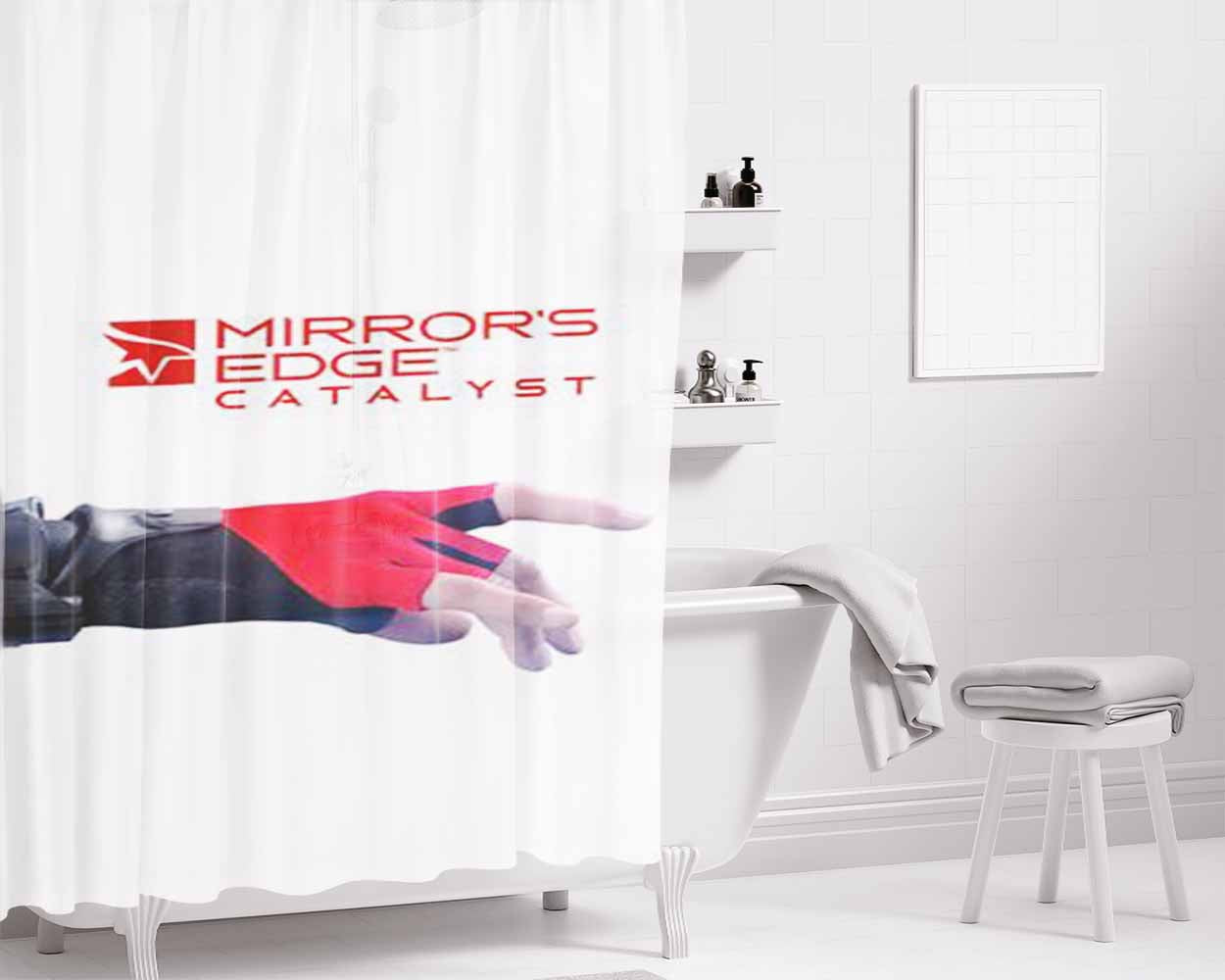 Mirors Edge Catalyst Bathroom Shower Curtain Fabric Waterproof | 66 X 72 Inch