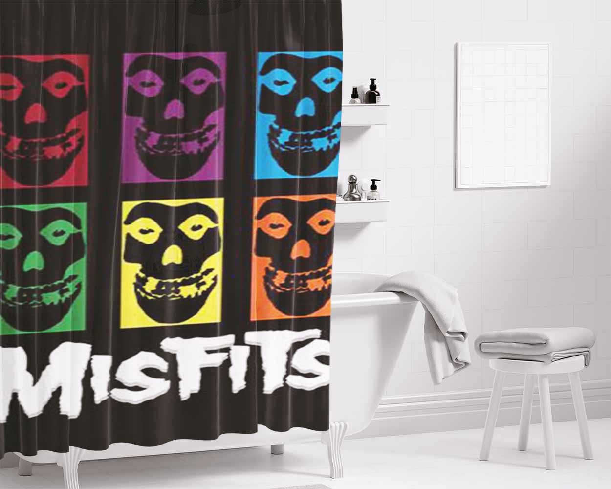 Misfits (Warhol Look) Bathroom Shower Curtain Fabric Waterproof | 66 X 72 Inch