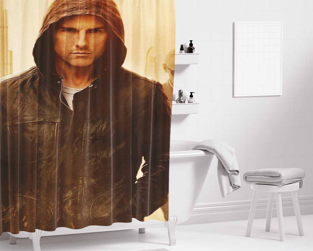 Mission Impossible Tom Cruise Bathroom Shower Curtain Fabric Waterproof | 66 X 72 Inch