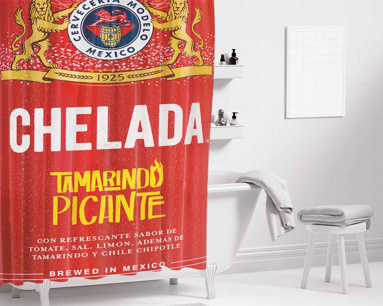 Modelo Especial Beer New Bathroom Shower Curtain Fabric Waterproof | 66 X 72 Inch