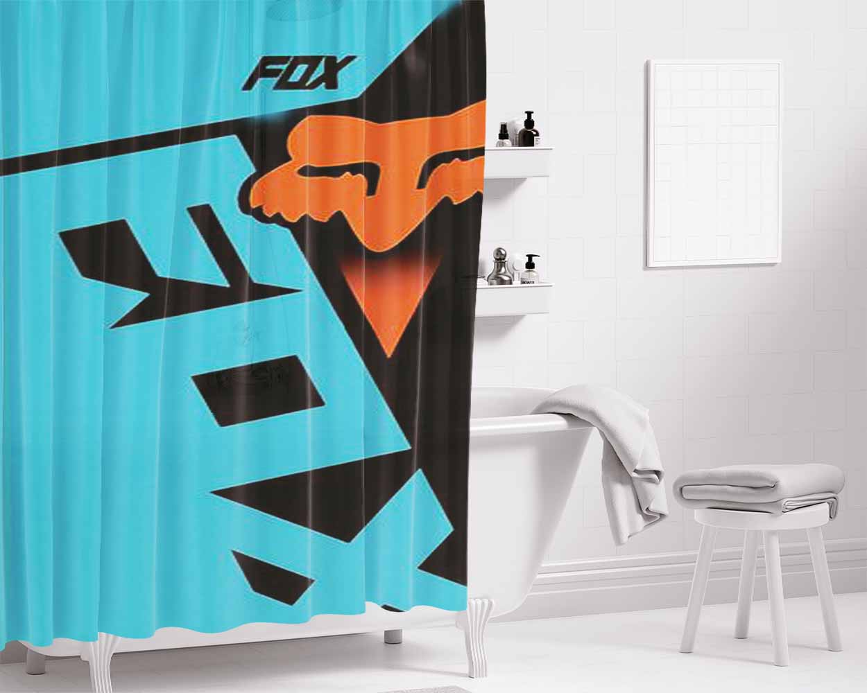 Motocross Shiv Bathroom Shower Curtain Fabric Waterproof | 66 X 72 Inch