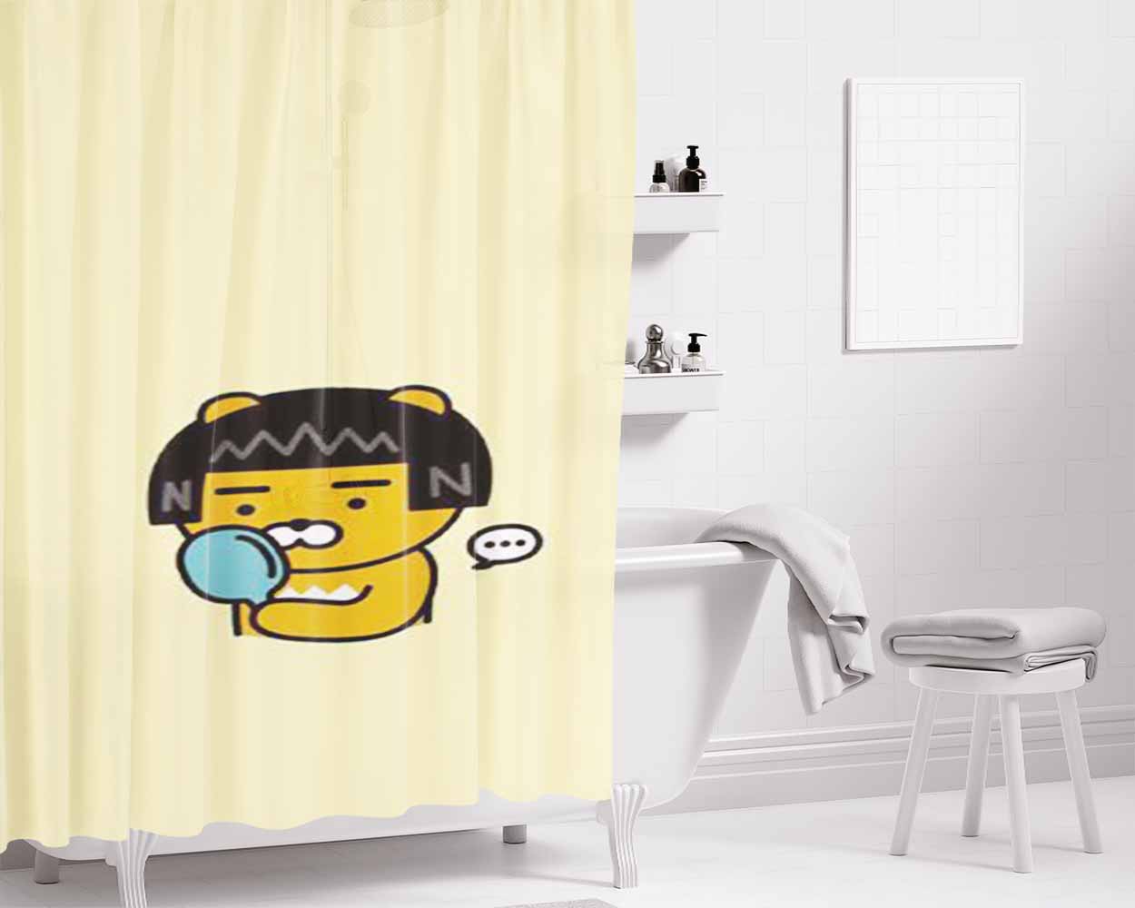 Neo Looks In The Mirror Bathroom Shower Curtain Fabric Waterproof | 66 X 72 Inch