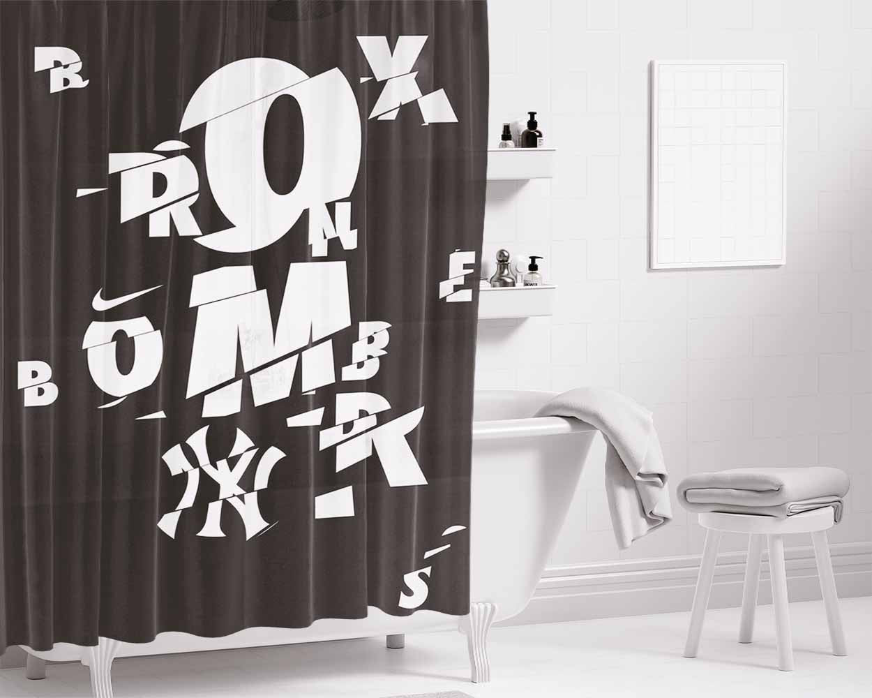 New York Nike Bathroom Shower Curtain Fabric Waterproof | 66 X 72 Inch