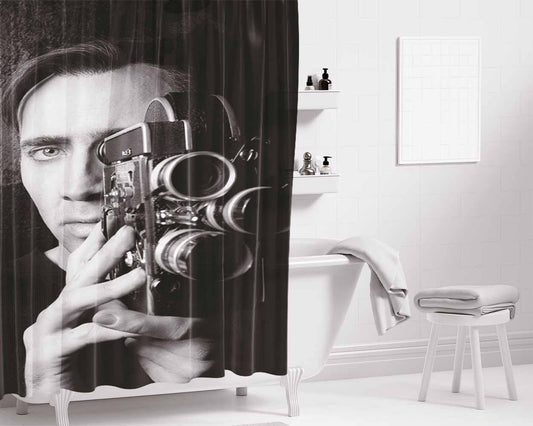 Nicholas Cage Vintage Camera Bathroom Shower Curtain Fabric Waterproof | 66 X 72 Inch