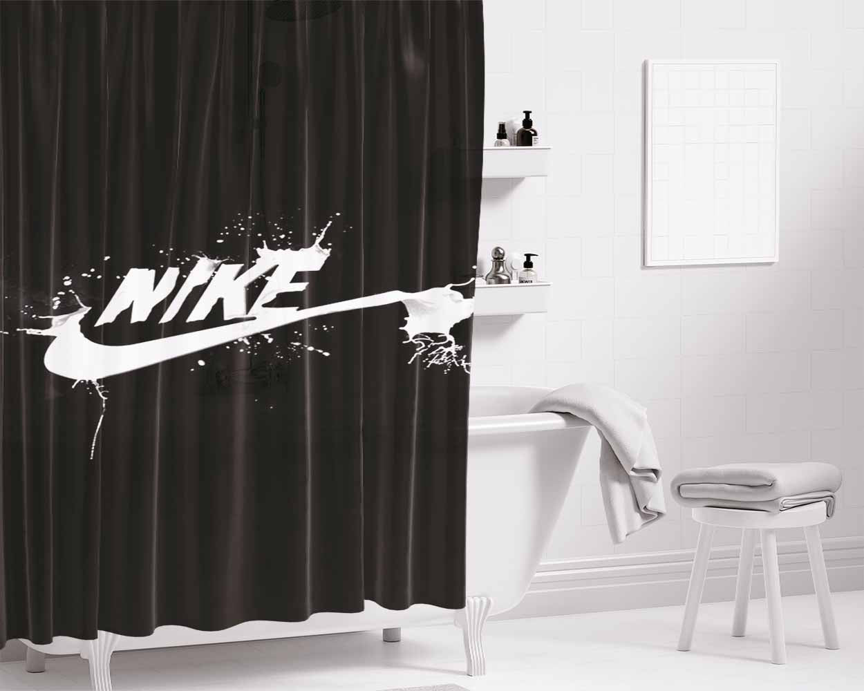 Nike Art Bathroom Shower Curtain Fabric Waterproof | 66 X 72 Inch