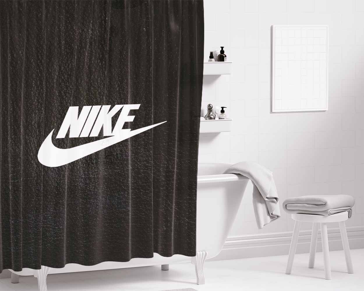Nike Carbon Art Bathroom Shower Curtain Fabric Waterproof | 66 X 72 Inch