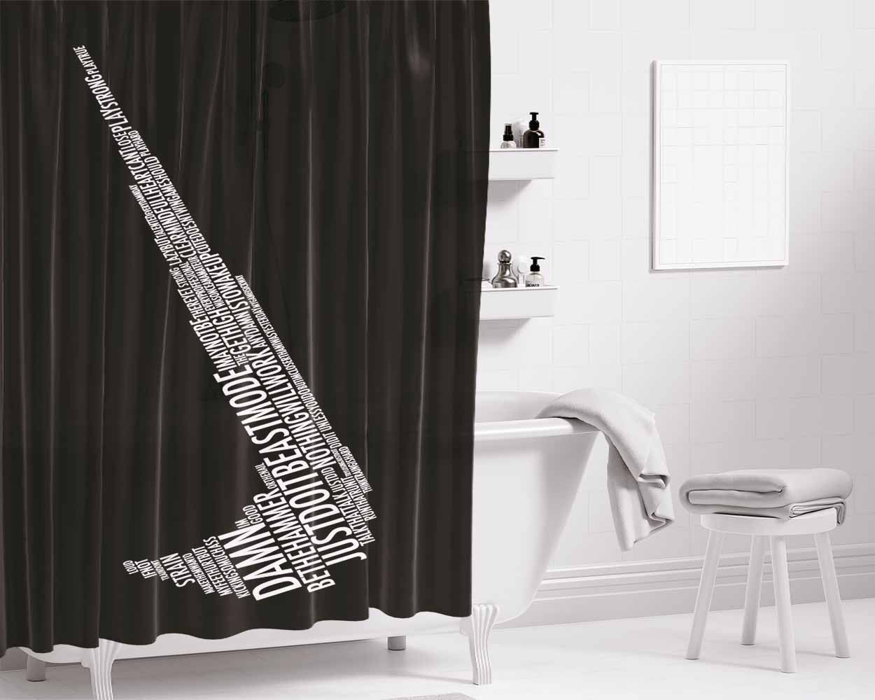 Nike Logo Bathroom Shower Curtain Fabric Waterproof | 66 X 72 Inch