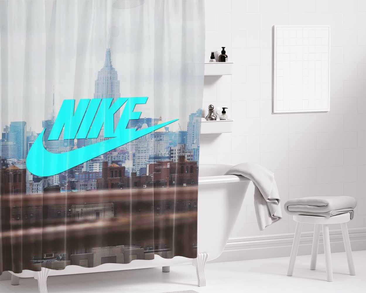Nike London View Best Bathroom Shower Curtain Fabric Waterproof | 66 X 72 Inch