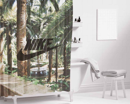 Nike Palm Private Bathroom Shower Curtain Fabric Waterproof | 66 X 72 Inch