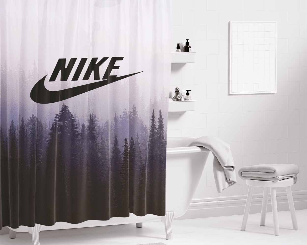 Nike Pine Forest Bathroom Shower Curtain Fabric Waterproof | 66 X 72 Inch