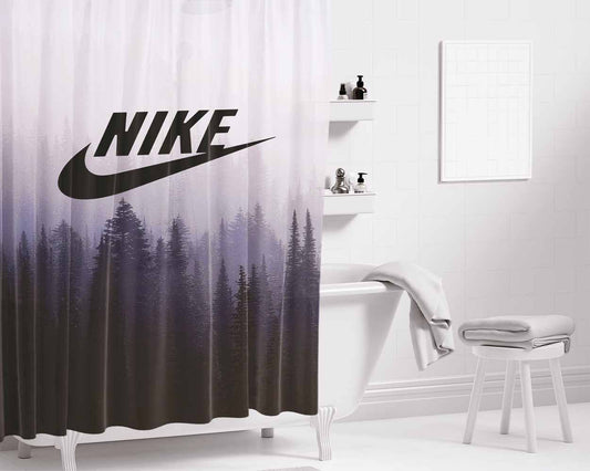 Nike Pine Forest Bathroom Shower Curtain Fabric Waterproof | 66 X 72 Inch