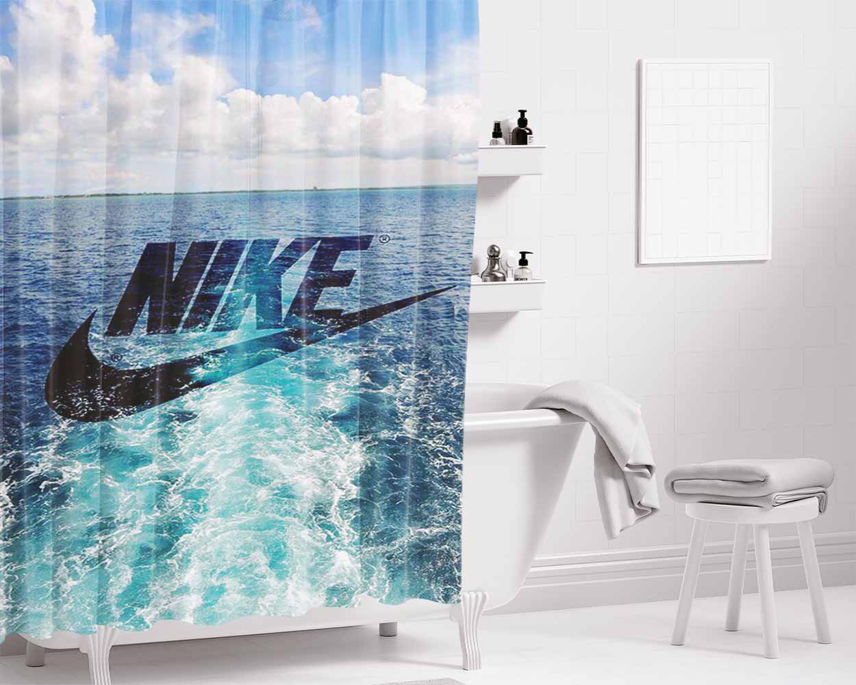 Nike Sea Photos Bathroom Shower Curtain Fabric Waterproof | 66 X 72 Inch