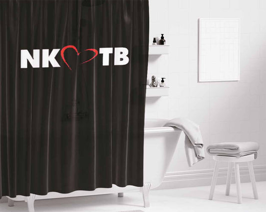 Nkotb Heart Logo Inspired Bathroom Shower Curtain Fabric Waterproof | 66 X 72 Inch